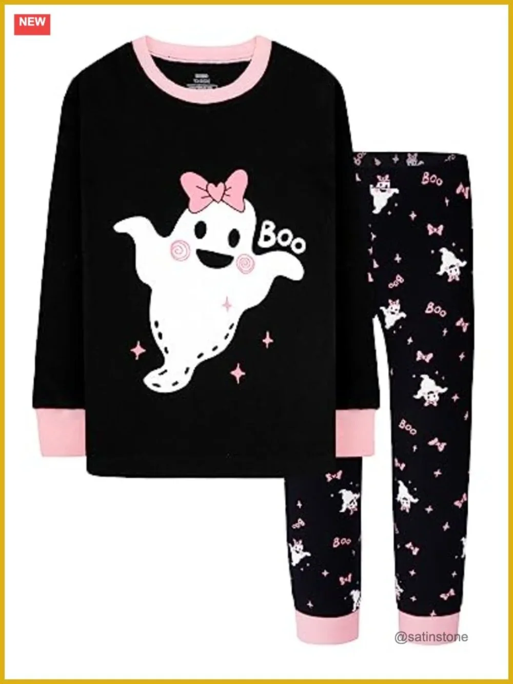 100% Cotton Kids Pajama Set Halloween Christmas PJS Sleepwear Long Sleeve